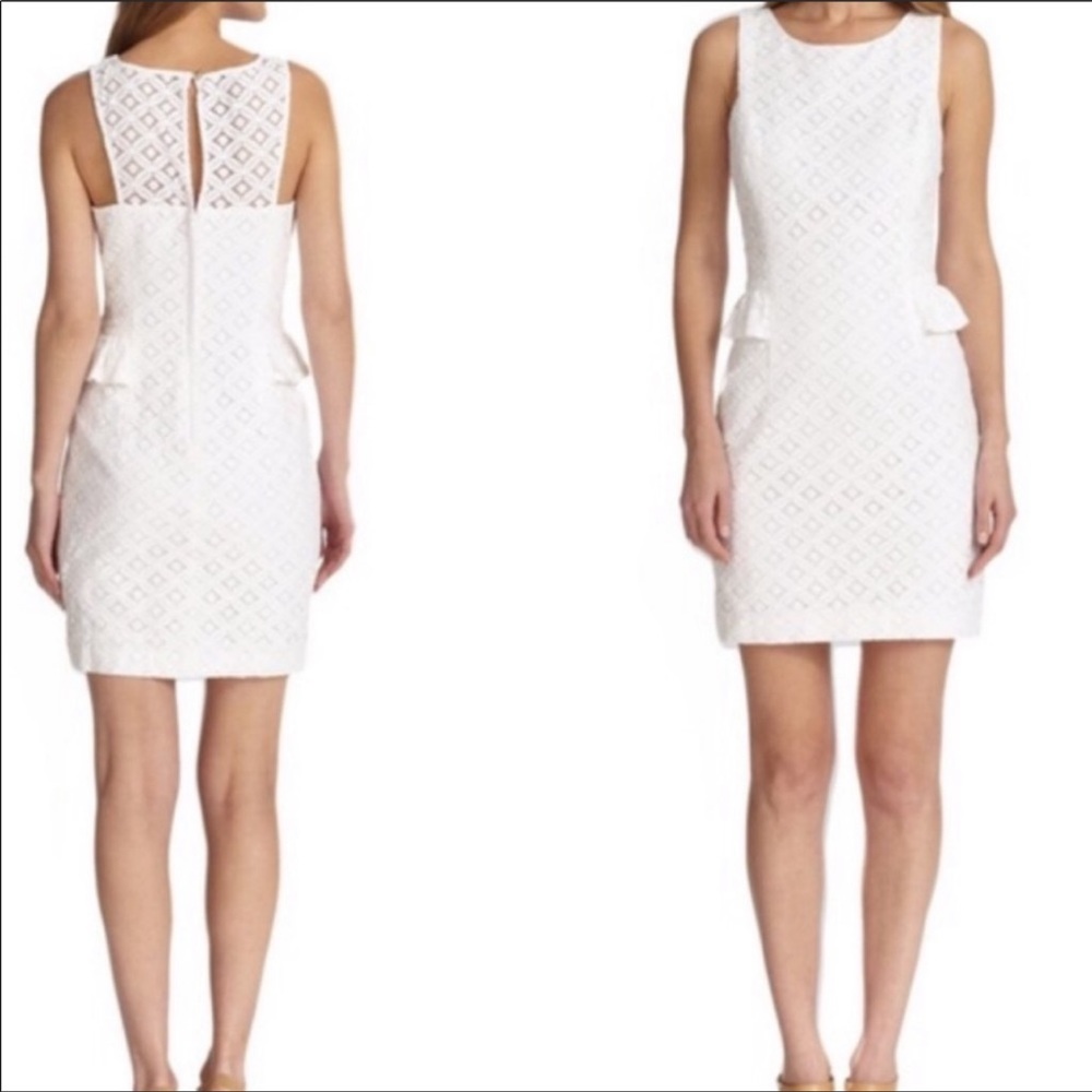 Lilly Pulitzer Abby Lace Dress 2 white sleeveless